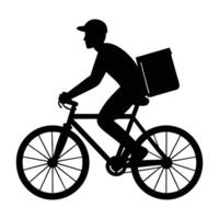 Rapid courier delivering a package with speed in crisp silhouette vector
