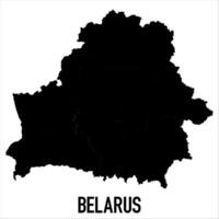 Belarus Map - black World Map International template with High detailed isolated on white background vector