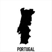 Portugal Map - black World Map International template with High detailed isolated on white background vector