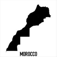 Morocco Map - black World Map International template with High detailed isolated on white background vector
