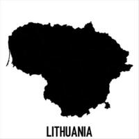 Lithuania Map - black World Map International template with High detailed isolated on white background vector