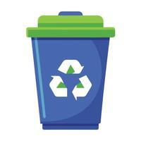 Elegant Trash Bin Icon with a Recycling Symbol and Isolated Background vector