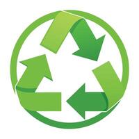 Modern Recycling Symbol Icon with Arrows and Isolated Background vector
