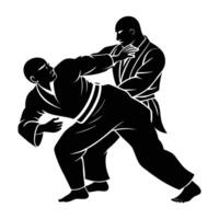 A skilled judo practitioner demonstrating a secure grip on an opponent vector