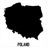 Poland Map - black World Map International template with High detailed isolated on white background vector