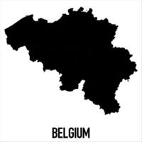 Belgium Map - black World Map International template with High detailed isolated on white background vector