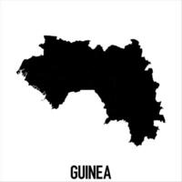 Guinea Map - black World Map International template with High detailed isolated on white background vector