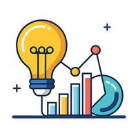 Modern Lightbulb Icon on a Grid and Isolated Background vector