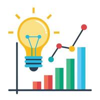 Elegant Lightbulb Icon on a Grid and Isolated Background vector