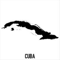 Cuba Map - black World Map International template with High detailed isolated on white background vector