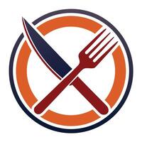 Elegant Fork and Knife Icon for a Restaurant and Isolated Background vector