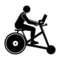 Relaxed individual riding a recumbent bicycle with smooth motion and ergonomic design silhouette vector