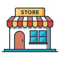 Modern Storefront Icon with an Open Sign and Isolated Background vector