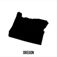 Oregon Map - black World Map International template with High detailed isolated on white background vector