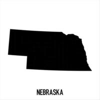 Nebraska Map - black World Map International template with High detailed isolated on white background vector