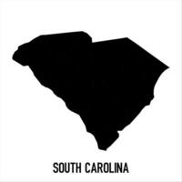 South Carolina Map - black World Map International template with High detailed isolated on white background vector