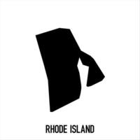 Rhode Island Map - black World Map International template with High detailed isolated on white background vector