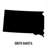 South Dakota Map - black World Map International template with High detailed isolated on white background vector