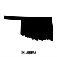 Oklahoma Map - black World Map International template with High detailed isolated on white background vector