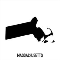 Massachusetts Map - black World Map International template with High detailed isolated on white background vector
