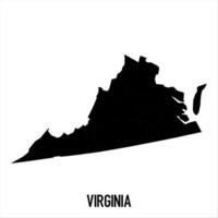 Virginia Map - black World Map International template with High detailed isolated on white background vector