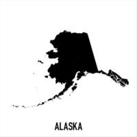 Alaska Map - black World Map International template with High detailed isolated on white background vector