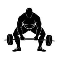 Powerlifter executing a sumo deadlift with impressive strength during competition vector