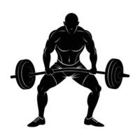 A strong man performing a Jefferson deadlift with remarkable power and flawless technique vector