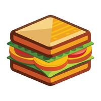 Modern Stylized Sandwich Icon with Layers and Isolated Background vector