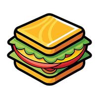 Stylized Sandwich Icon with Layers and Isolated Background vector