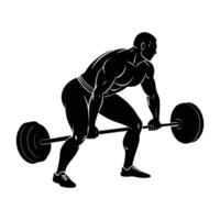 A determined man executing a Jefferson deadlift with consistent power and precise control vector