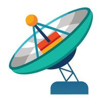 Satellite Icon with a Dish and Antennas and Isolated on a white Background vector