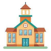 School Building Icon with a Bell Tower and Isolated Background vector