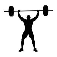 A determined lifter poised for a behind-the-back squat with steady focus vector