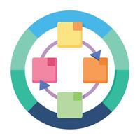 Modern Sticky Notes Icon in a Circular Workflow and Isolated Background vector