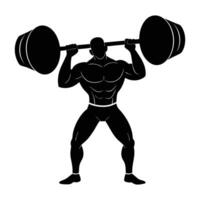 Strongman Carrying a Heavy Yoke for Intense Training in Open Field vector