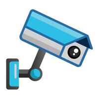 Elegant Simple CCTV Camera Icon and Isolated Background vector