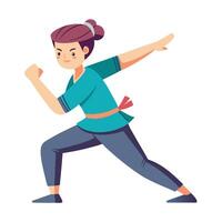 Modern Person Icon Practicing Self-Defense and Isolated Background vector