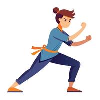 Person Icon Practicing Self-Defense and Isolated Background vector