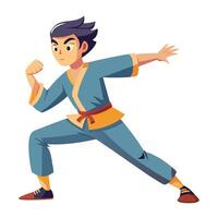 Elegant Person Icon Practicing Self-Defense and Isolated Background vector