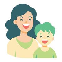 Cheerful Mothers Day Illustration of a Mother and Child Enjoying Life vector