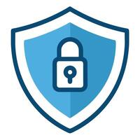 Elegant Protective Shield Icon with a Lock and Isolated Background vector