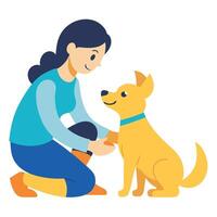 Mothers Day Illustration of a Mother and Baby Playing with a Family Dog Cheerfully vector