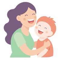Lighthearted Mothers Day Image of a Mother and Child Sharing a Loving Moment vector