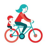 Lively Mothers Day Depiction of a Mother and Child Enjoying a Sunny Day vector