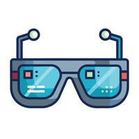 Modern Glasses Icon Displaying AR Elements and Isolated Background vector