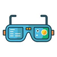 Glasses Icon Displaying AR Elements and Isolated Background vector
