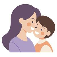 Tender Mothers Day Image of a Mother and Child Exchanging a Heartfelt Embrace vector