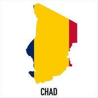 Chad map with flag, Map illustration vector