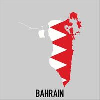 Bahrain map with flag, Map illustration vector